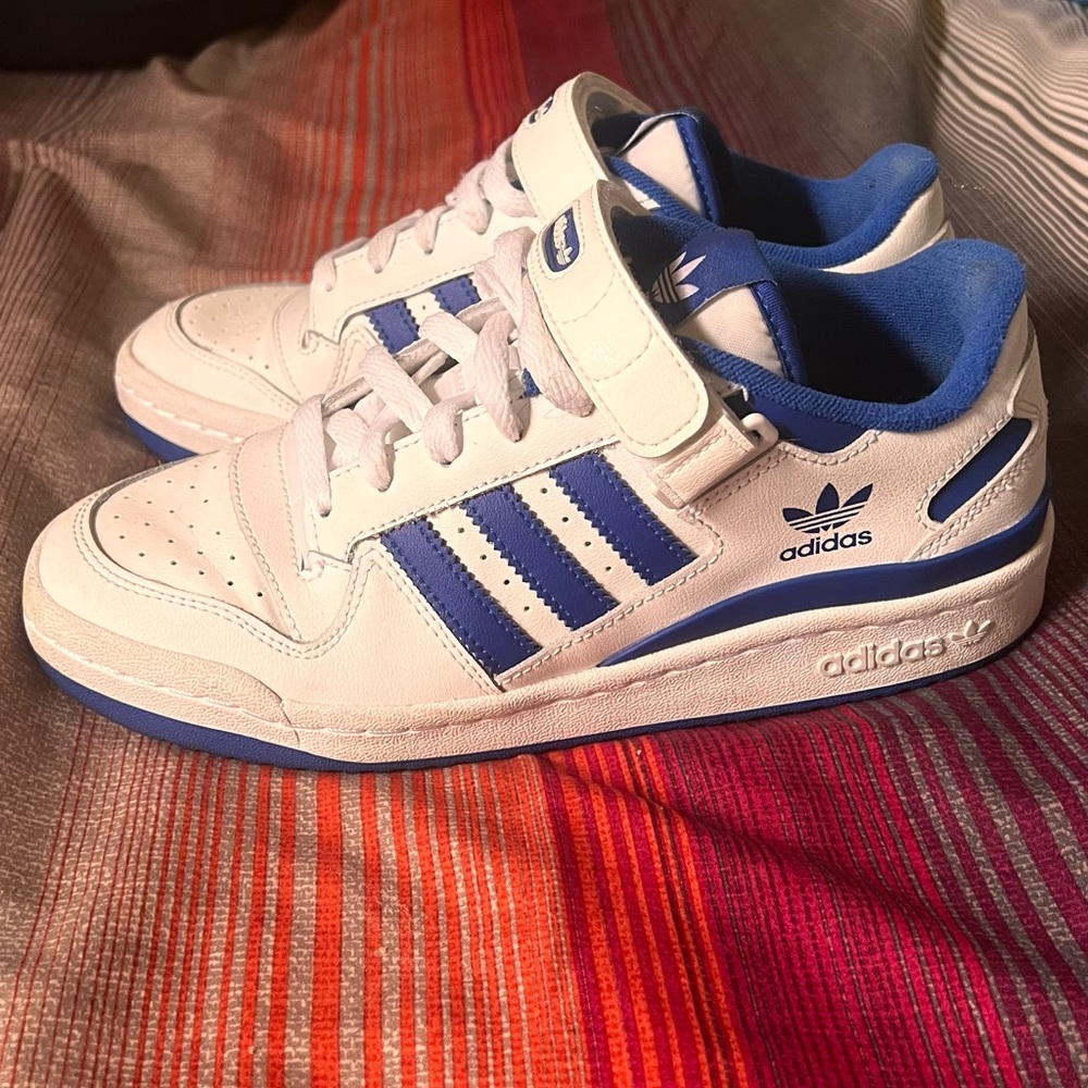 Adidas Forum blue and white